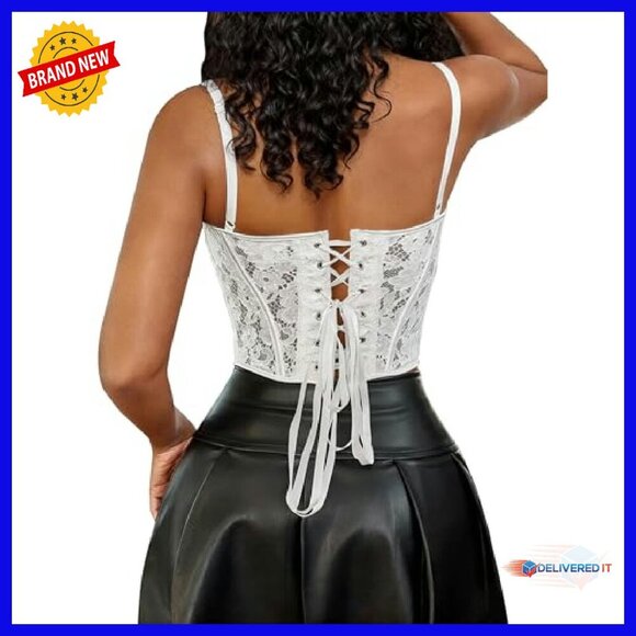 Sexy Lace Corset Bustier Top Backless Slim Fit Party Club - Picture 3 of 4